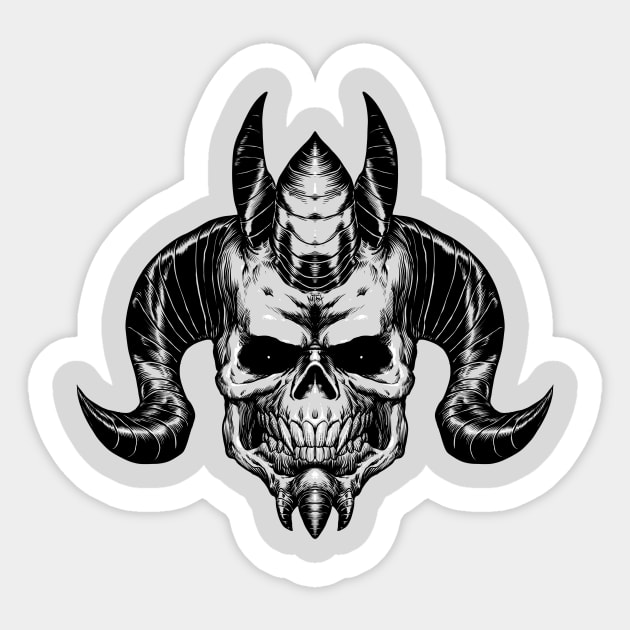 Demon Skull L Sticker by NitroxMarquez